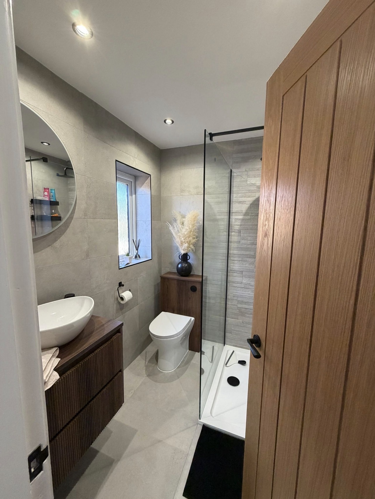Completed modern bathroom installation by LAB Plumbing and Heating